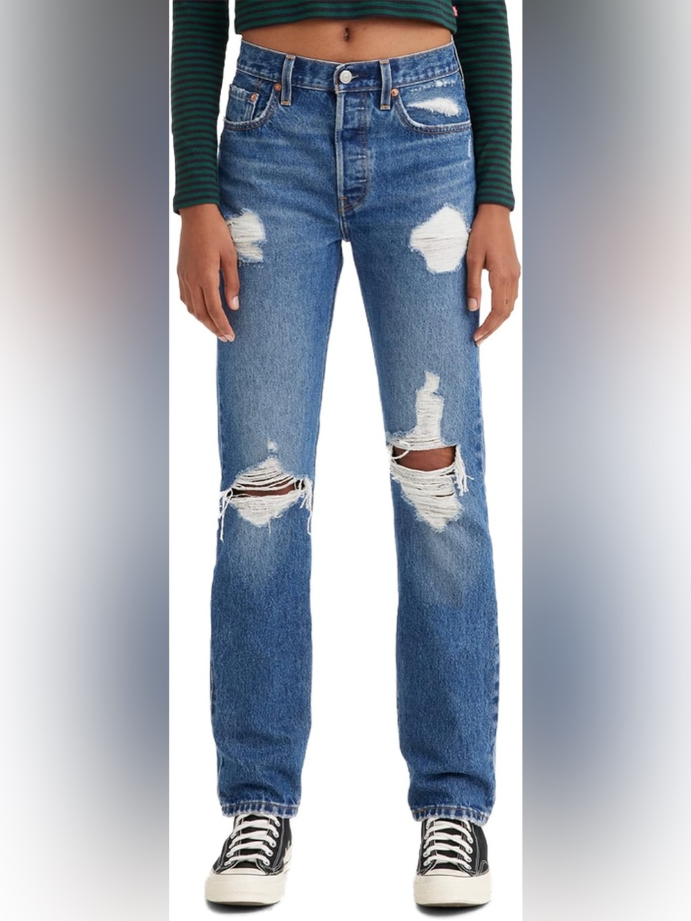 Levi’s 501 Women Jeans Straight Leg Distressed 25x30 EUC Minimalist Classic
